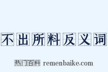 不出所料反义词是什么意思的图片